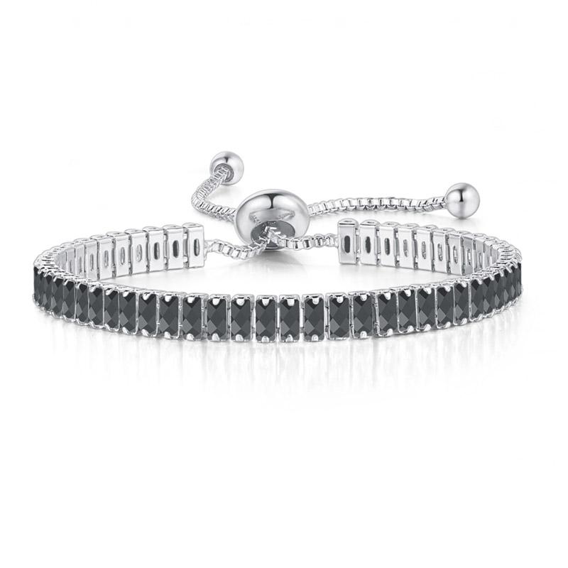 Adjustable Crystal Tennis Bracelets for Women Men Colorful Zircon Folding Buckle Chain Bangle On Hand Party Sexy  Jewelry
