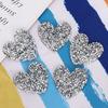 10PCS Hrt Shaped Rhinestones Applique 4cm Hot Fix Rhinestones Clothing Accessories Shoes Decoration