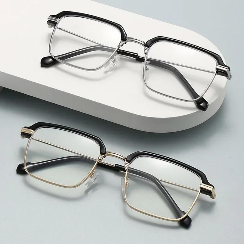 Men'S Business Reading Glasses Male Half Frame Hd Lens Far Sight Hyperopia Eyewear New Trend Unisex Presbyopia With Degrees+4.0