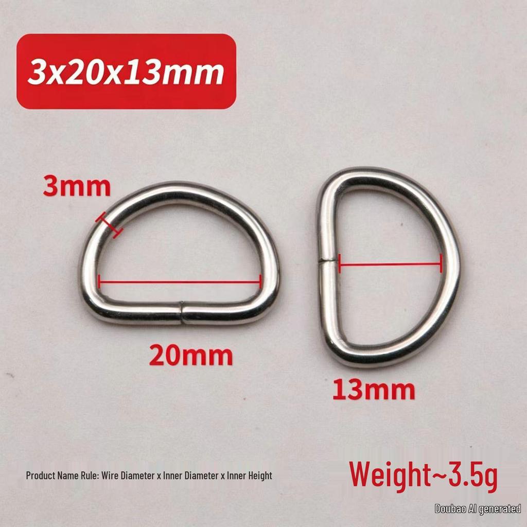 Metal D-Ring Buckle for Pet Webbing and Accessories