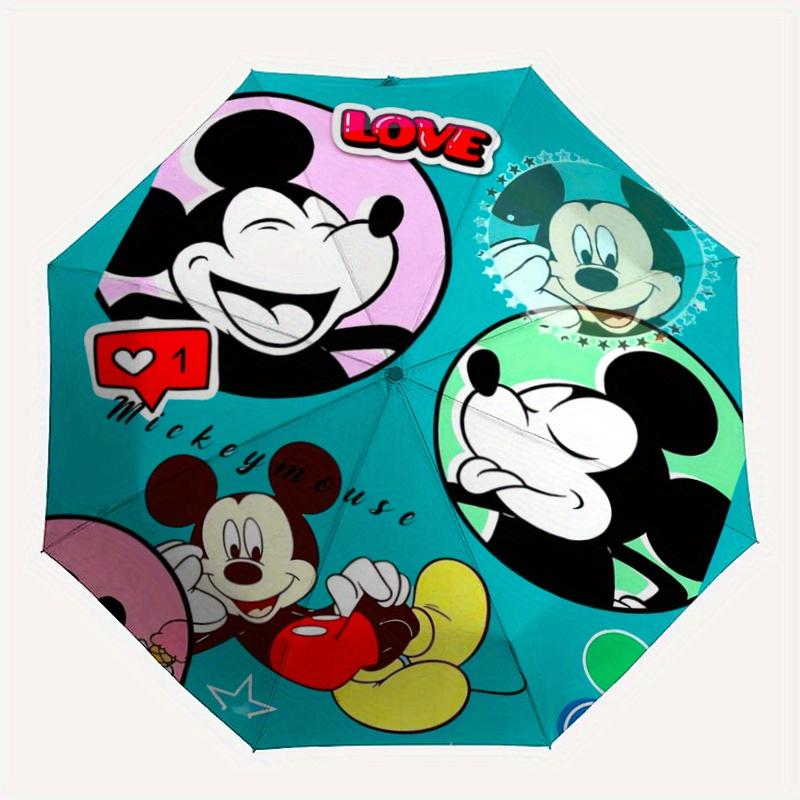 1pc Mickey Mouse Love Automatic 3-Fold Umbrella Design, Cute Cartoon Pattern, Portable Outdoor Umbrella, Perfect, Holiday Gift for fans.D067