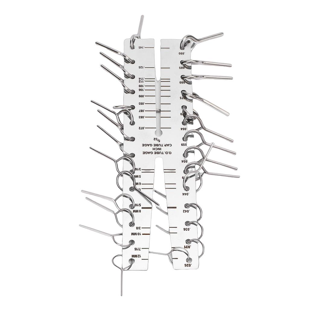 Capillary Tube Gage Stainless Steel Metric Imperial Double Marked for Copper Tube Hydraulic Systems Pneumatic