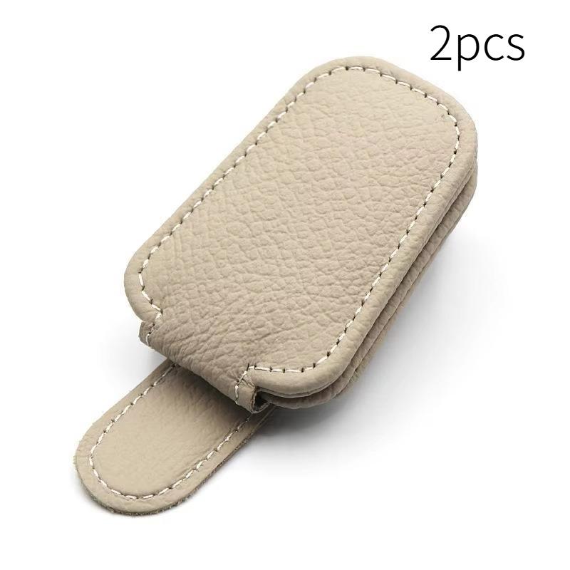 Leather Magnetic Car Sun Visor Sunglasses Holder Eyeglasses Clip Ticket Card Mount Glasses Case Car Interior Accessories