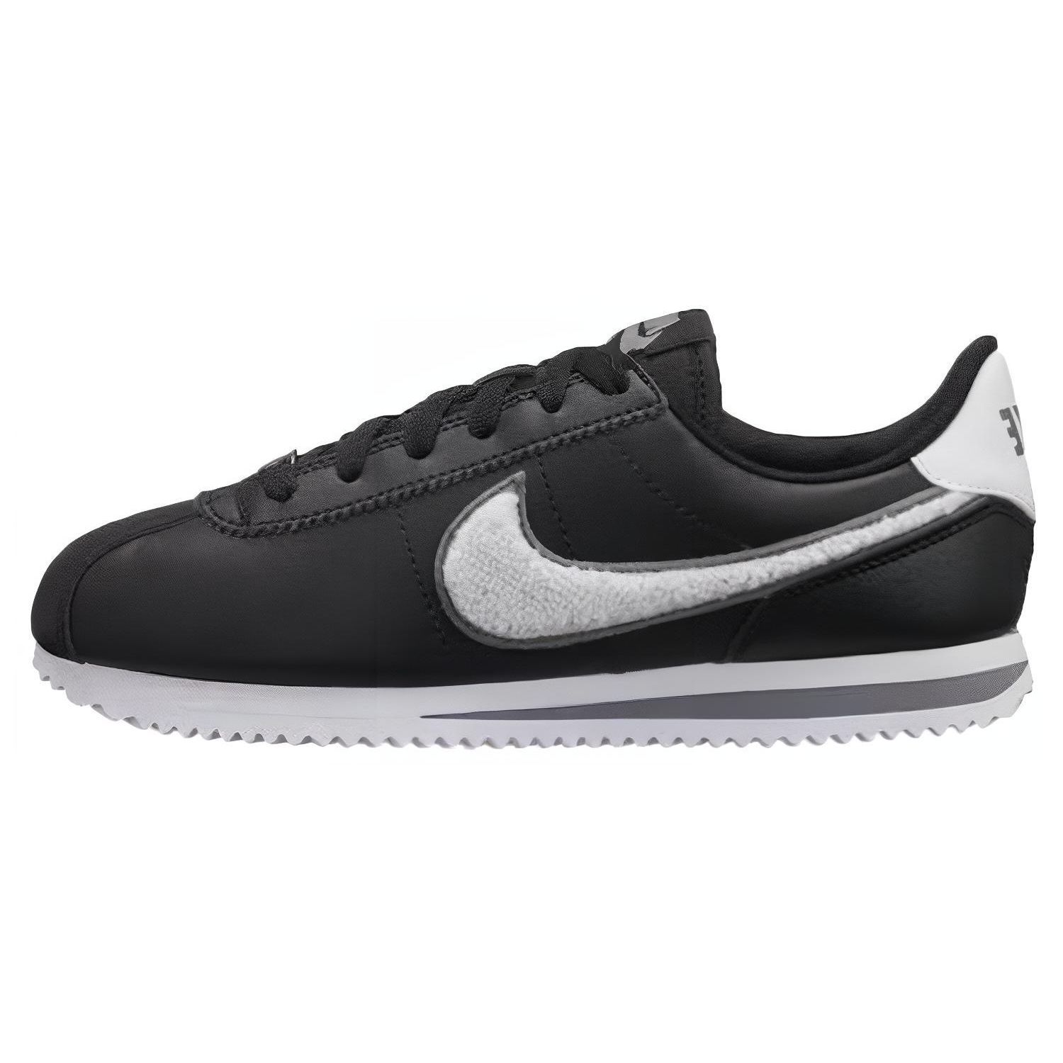 

Nike Cortez Basic Leather SE GS Chenille Swoosh - Черные детские кроссовки Pure-Platinum AA3496-002 37.5