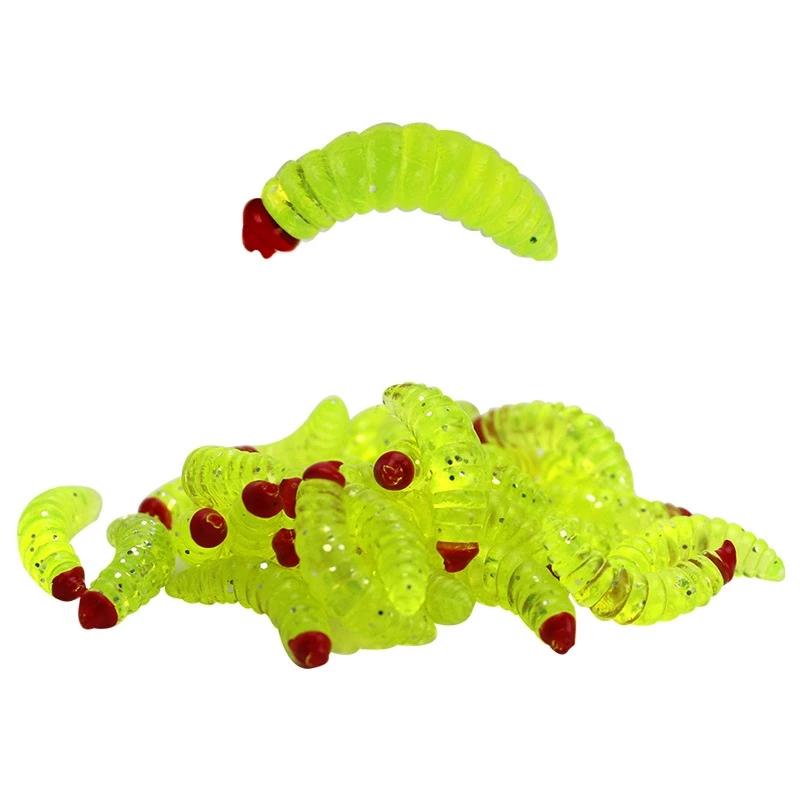 50/Pz Esca da Pesca Immersa in Larve di Farina Set Esca con Larve Esca Esca Esca Morbida Esca con Larve Attrezzatura da Pesca
