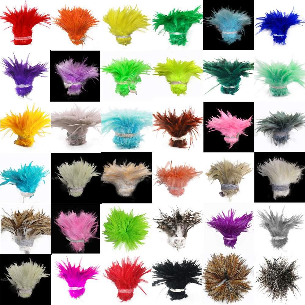Whole 900PCS Fade Rooster Feathers Dyeing 5-6" Hackle 12-15 Cm Strung DIY Chicken Plume Jewelry Costume Hat Party Mask