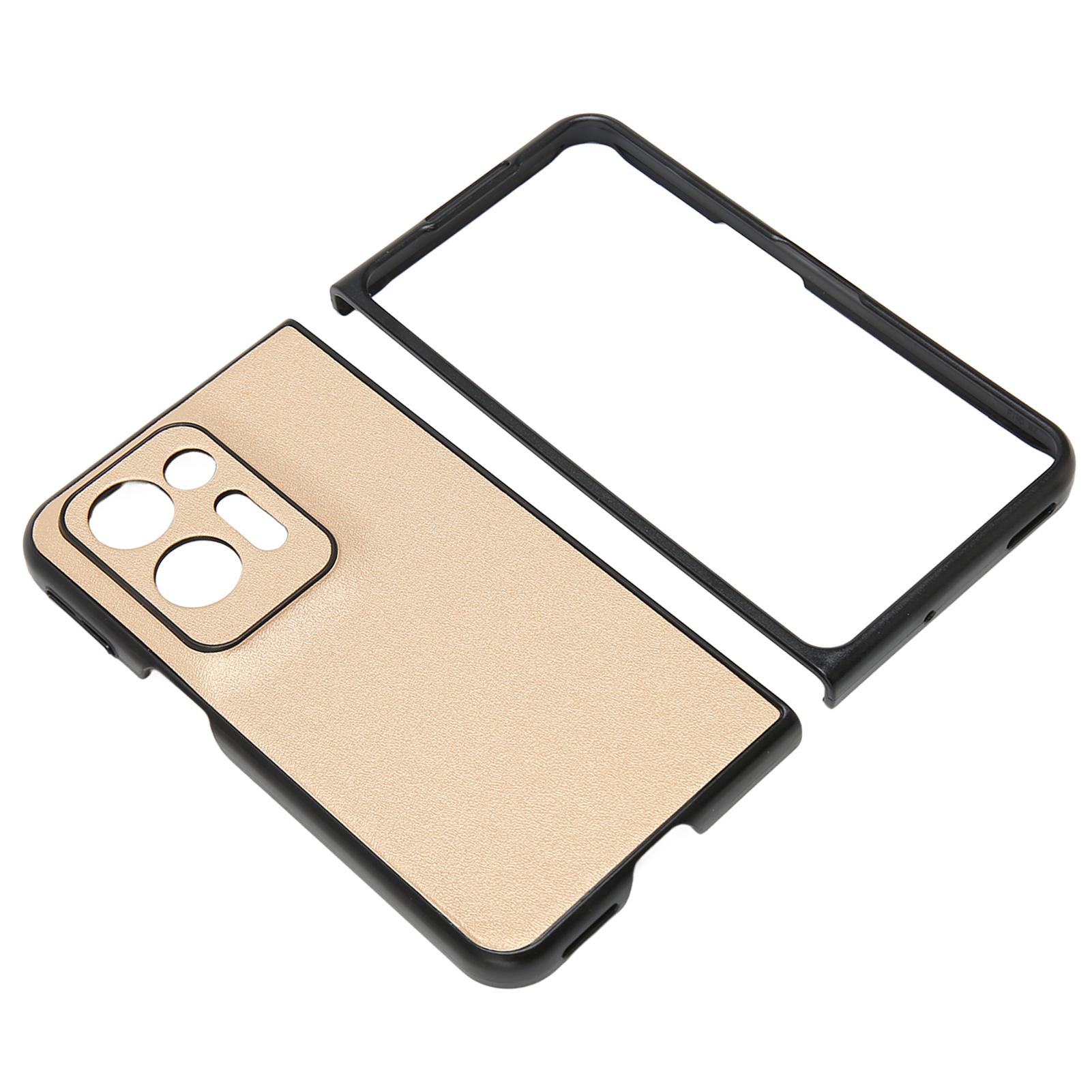 Foldable Phone Case Fashional Stripe Comfortable Perfect Fit Phone Folding Phone Cover for Oppo Find N2 Gold