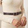 PU Women's Belt Pin Buckle Leather Waist Belt Vintage Polk Dot Belt Dress Decoration