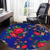 1 Stück Teppich mit Blumenmuster, Runder rutschfester langlebiger großer Büroteppich, Geeignet für das Büro