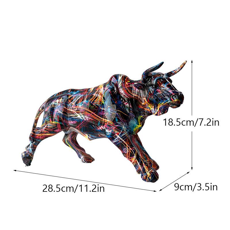Nordic Creative Nordic Creativity Wall Street Resin Bull Figurine Cattle OX Statue Home Decorations Bull Art Desktop Decor Sculp