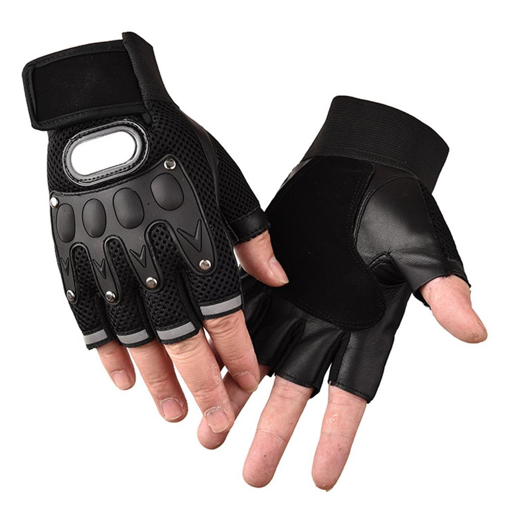 Knuckles Protective Motorcycle Gloves Half Finger Cycling Gloves Breathable Shock Absorption Gloves Accessories
