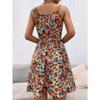 VEZFAA Dámská móda Léto Jaro Květinový potisk Podvazky bez rukávů Ležérní šaty s vysokým pasem