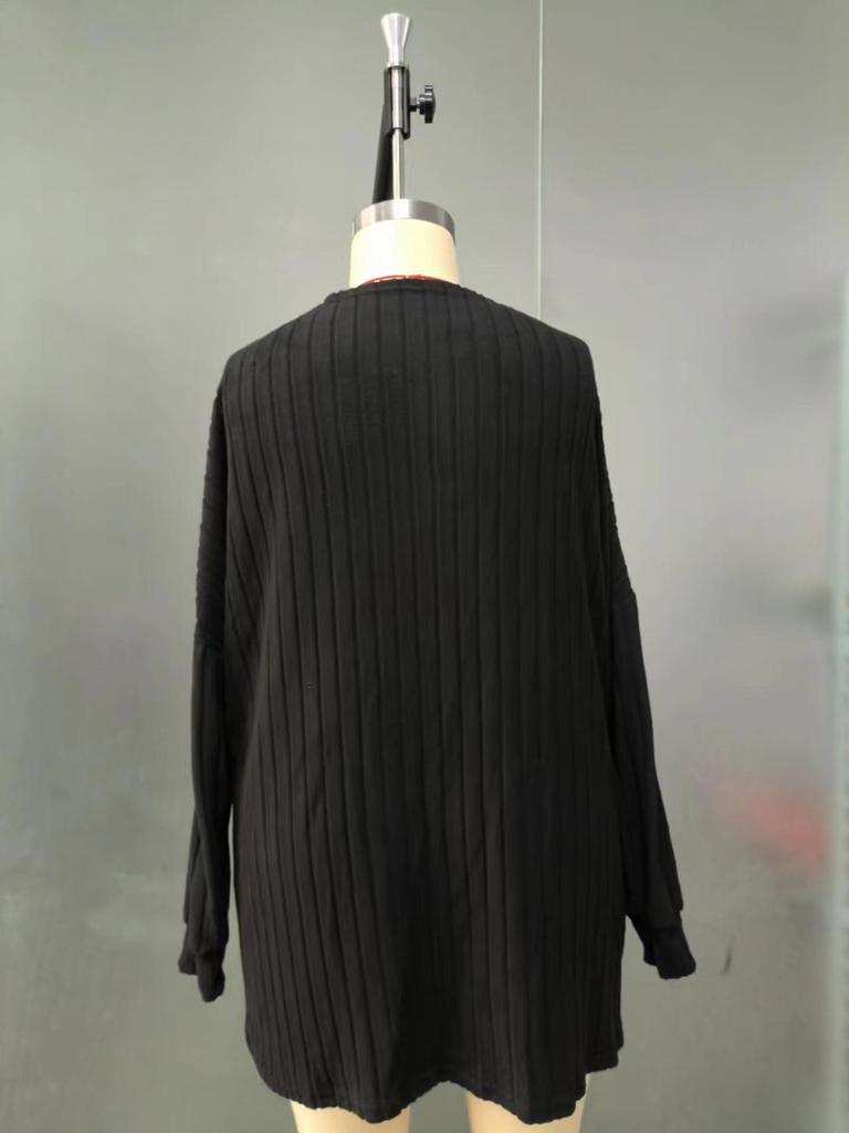 Autumn/Winter 2024 Women's Long Sleeve Solid Color Loose Knit Cardigan Jacket