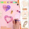32 Wooden Heart-shaped Handicrafts, Valentine's Day Heart-shaped DIY Adult Handicrafts, Class Gifts, Party Decorations.