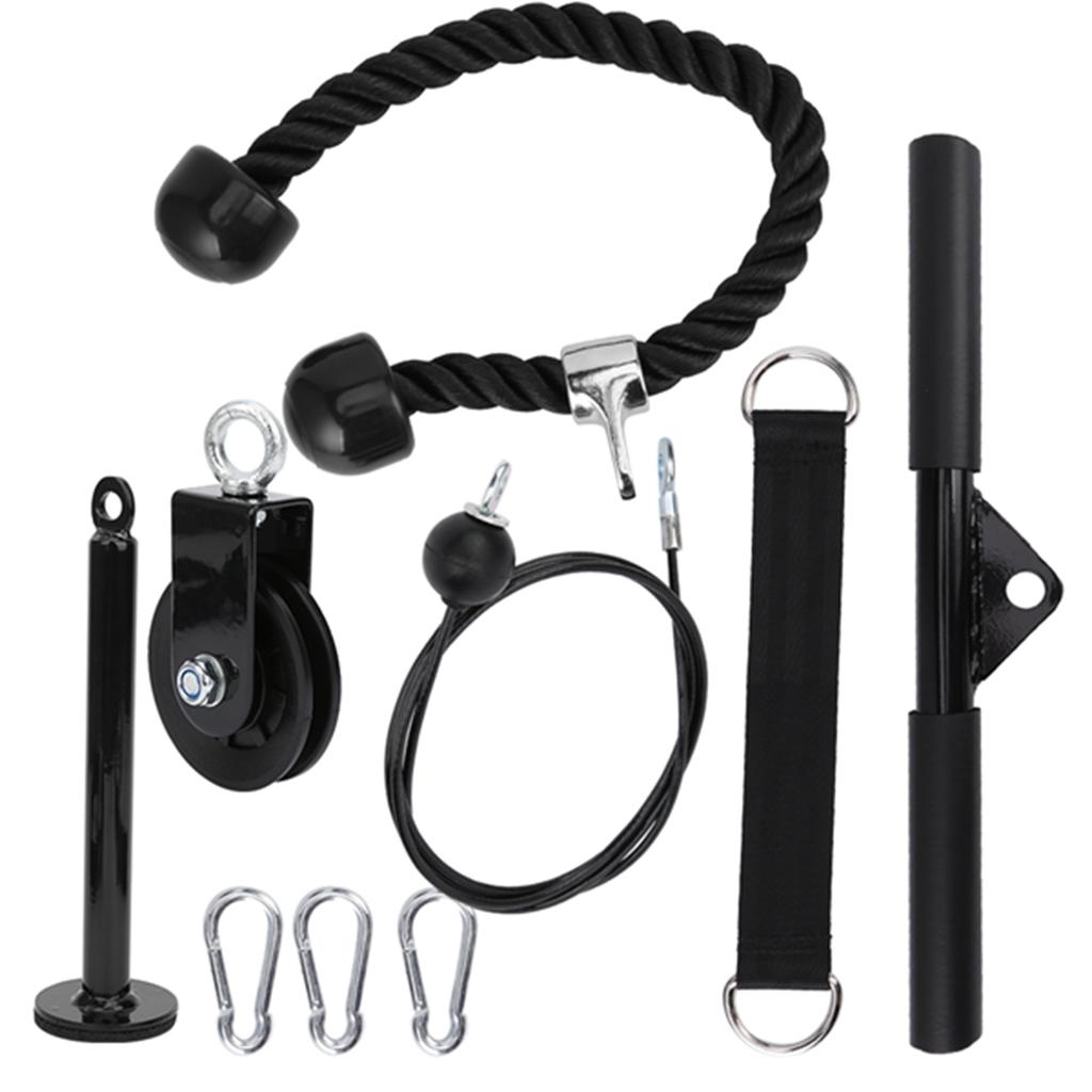 9Pcs/Set DIY Fitness Equipment Set Home Exercise Arm Strength Training Rope Pulley System