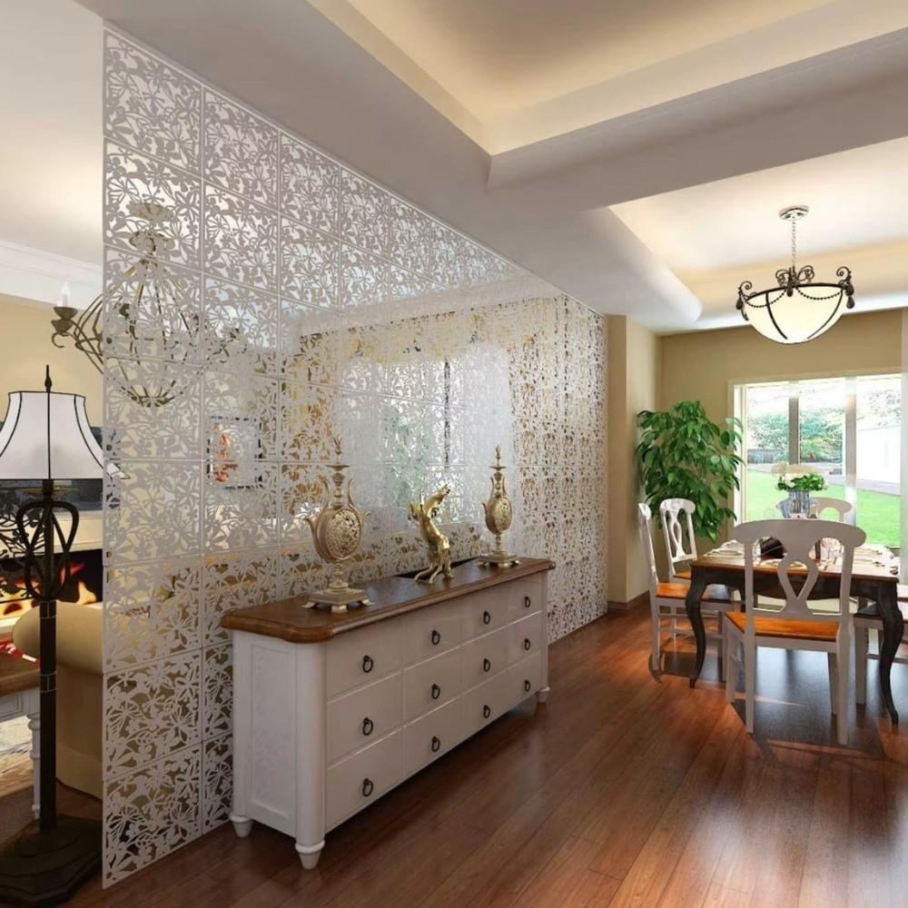 9Pcs Minimalist Hanging Partition Screen Hollow Pattern Home Separator Panel Bedroom