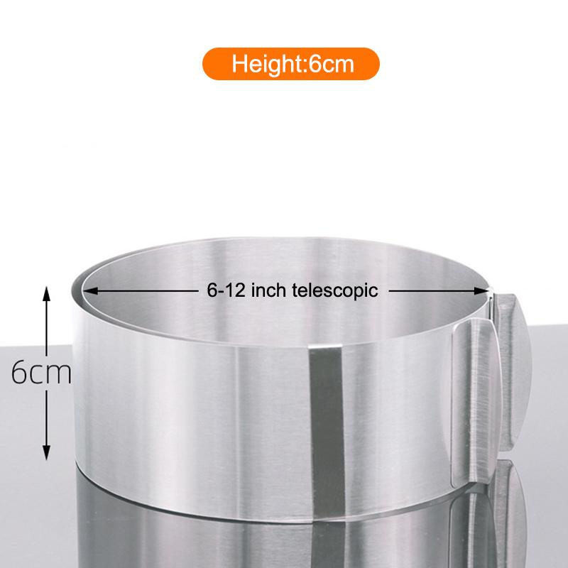 

Adjustable Stainless Steel Cake Ring - 6-12 Inch Expandable Mousse Ring for Baking & Cake Decorating