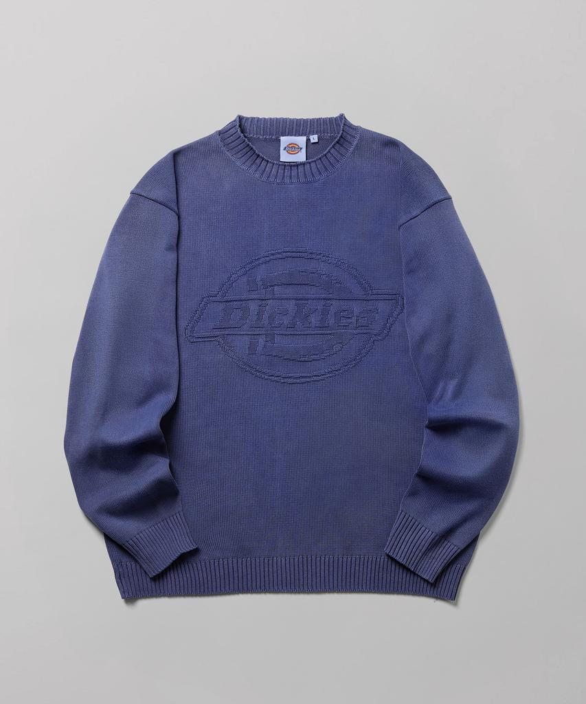 DICKIES Washed Embossed Logo Knit Blue