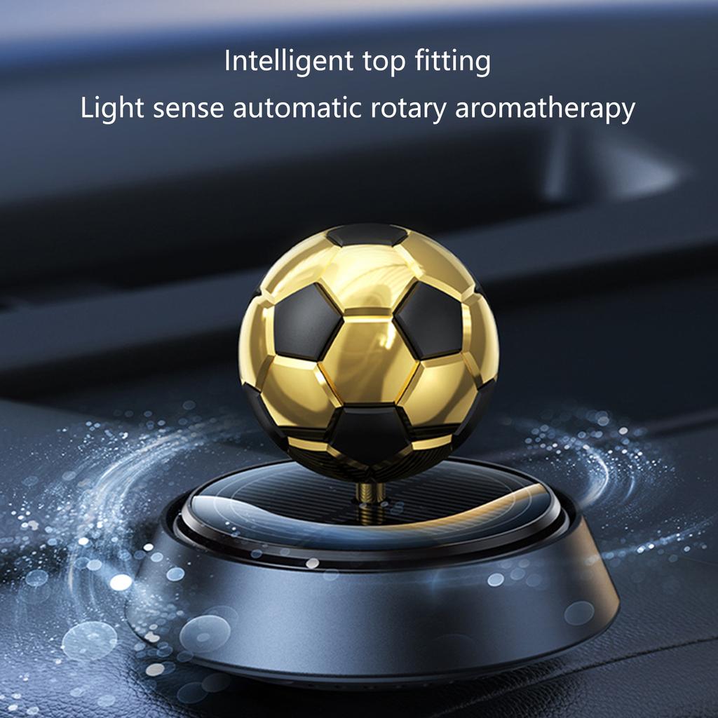 Car Aromatherapy Solar Powered Rotating Football Air Freshener Car Perfume Diffuser Decoration Essential Oil Diffuser