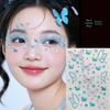 3D Blue Butterfly Rhinestone Face Stickers for Concert Makeup – Decorative Support Stickers