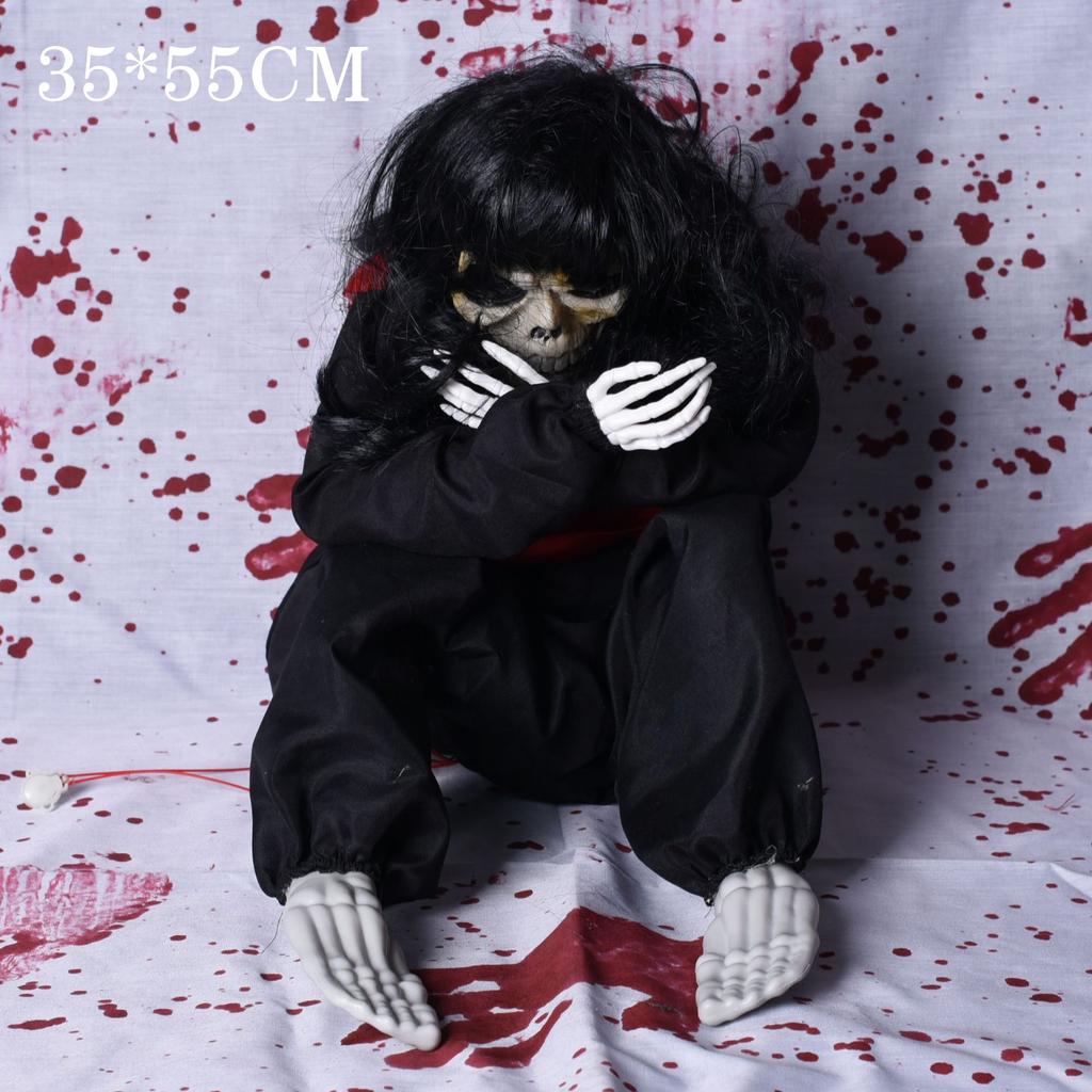 1 ks Halloweenová plačící duchová dekorace Žertovná rekvizita Strašidelný azyl Ženský duch Vibrující strašidelná dívka Žertovná párty Strašidelná dekorace