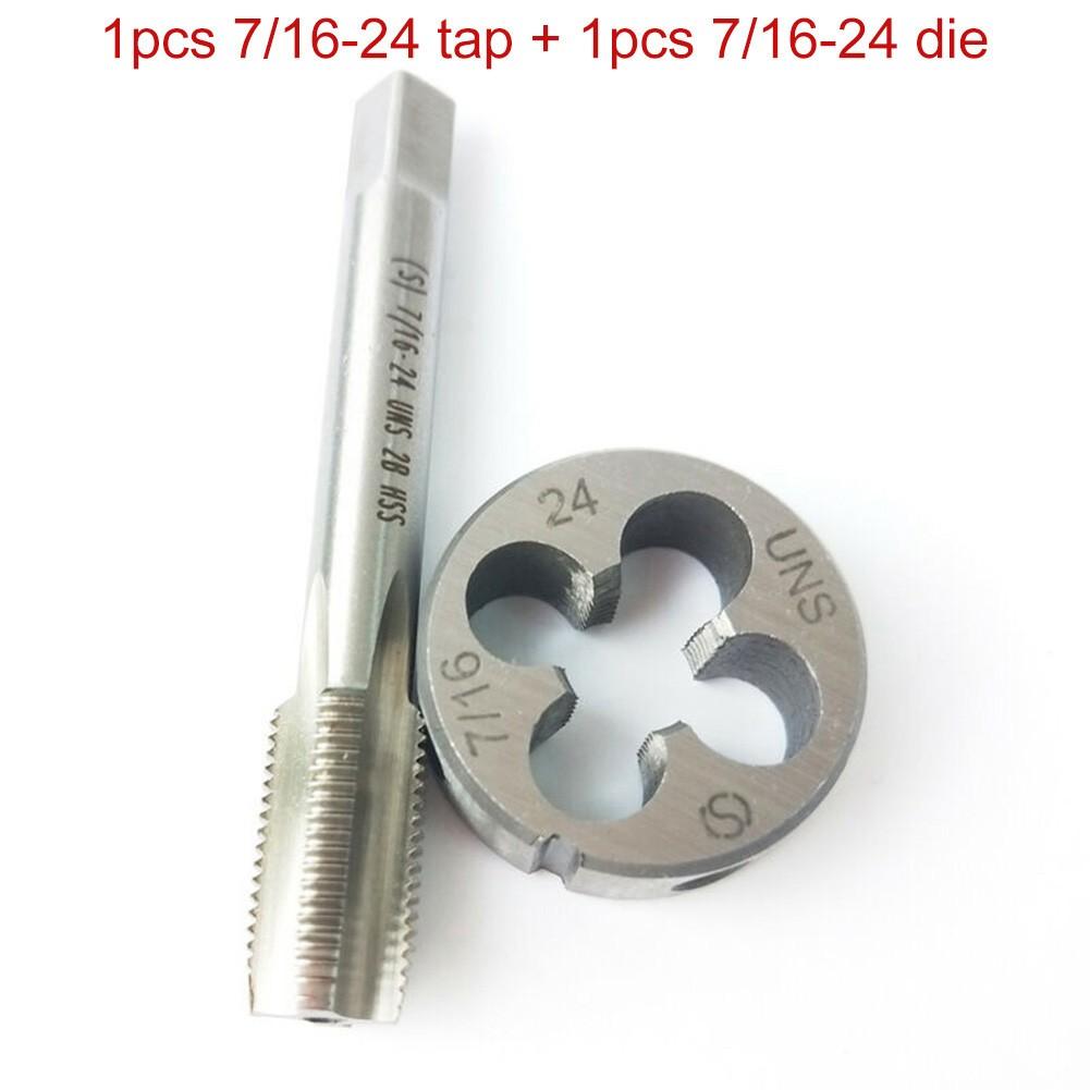1pc 7/16-24 Tap + 1pc 7/16-24 Die UNS Right Hand Taper and Die