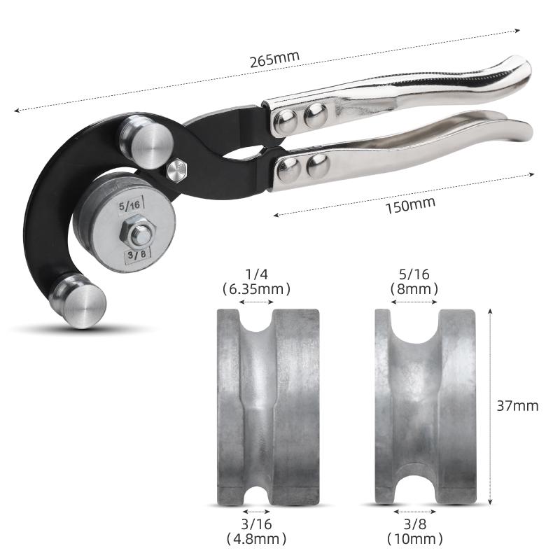4-in-1 Manual Pipe Bender for 5-10mm Copper, Aluminum, Iron, and Stainless Steel Pipes