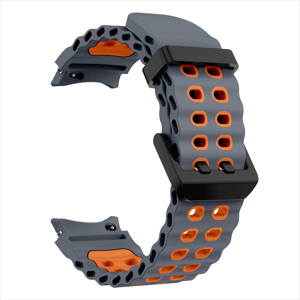 Marin Sport Tvåfärgat Band För Samsung Galaxy Watch 7 6 5 Pro 4 FE 40mm 44mm Silikonrem Utan Mellanrum Galaxy 4 6 Classic 5Pro Band