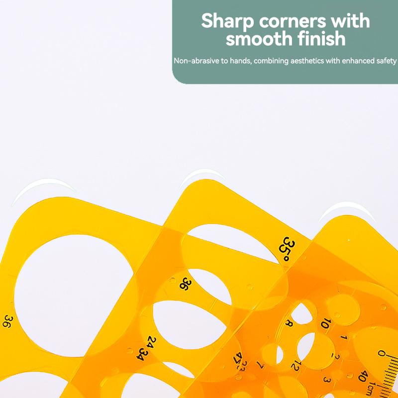 Circular Oval Ruler 1/4 Pcs Durable Drawing Furniture Architect Template Drafting Ruler Template Measuring Ruler Office Supplies