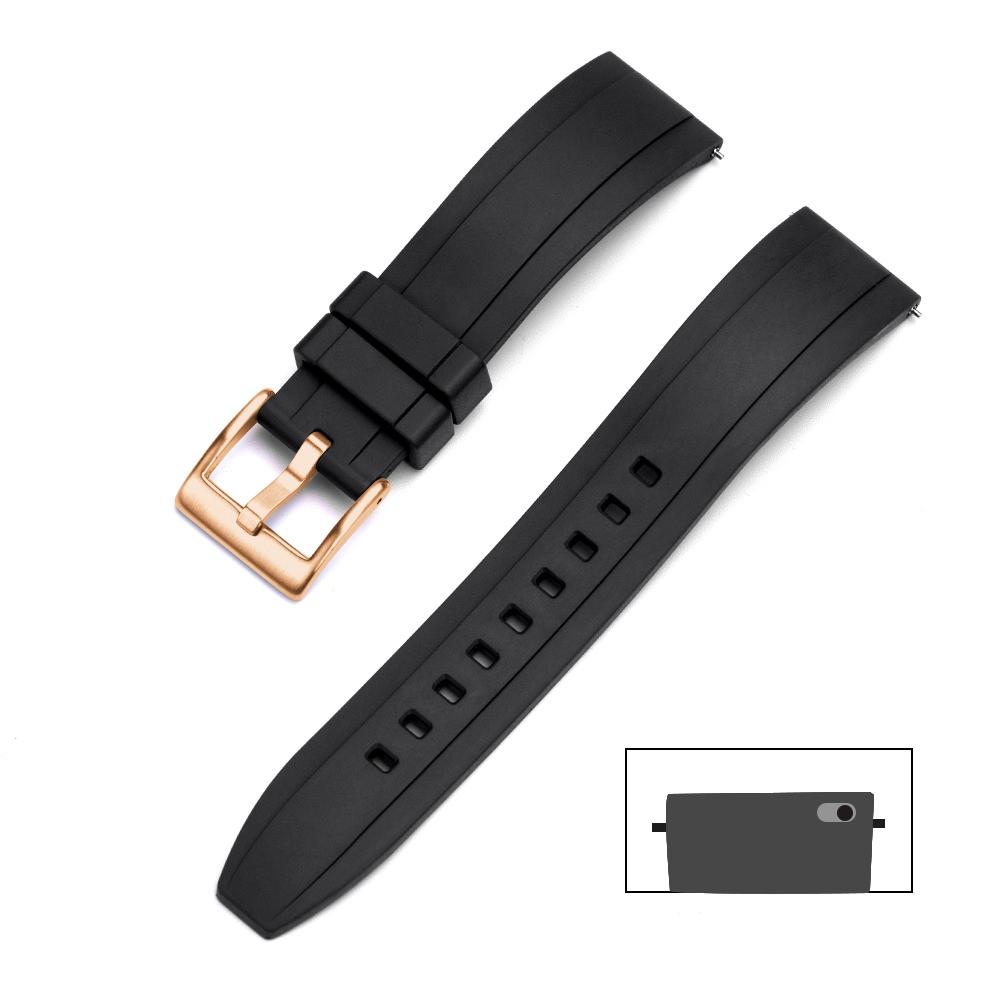 Premium Grade Vulcanized FKM Rubber Watch Strap 18mm 19mm 20mm 21mm 22mm 23mm 24mm Quick Release Watchbands