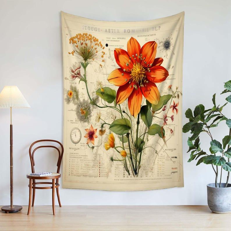 flowers tapestry 75x100 чёрный