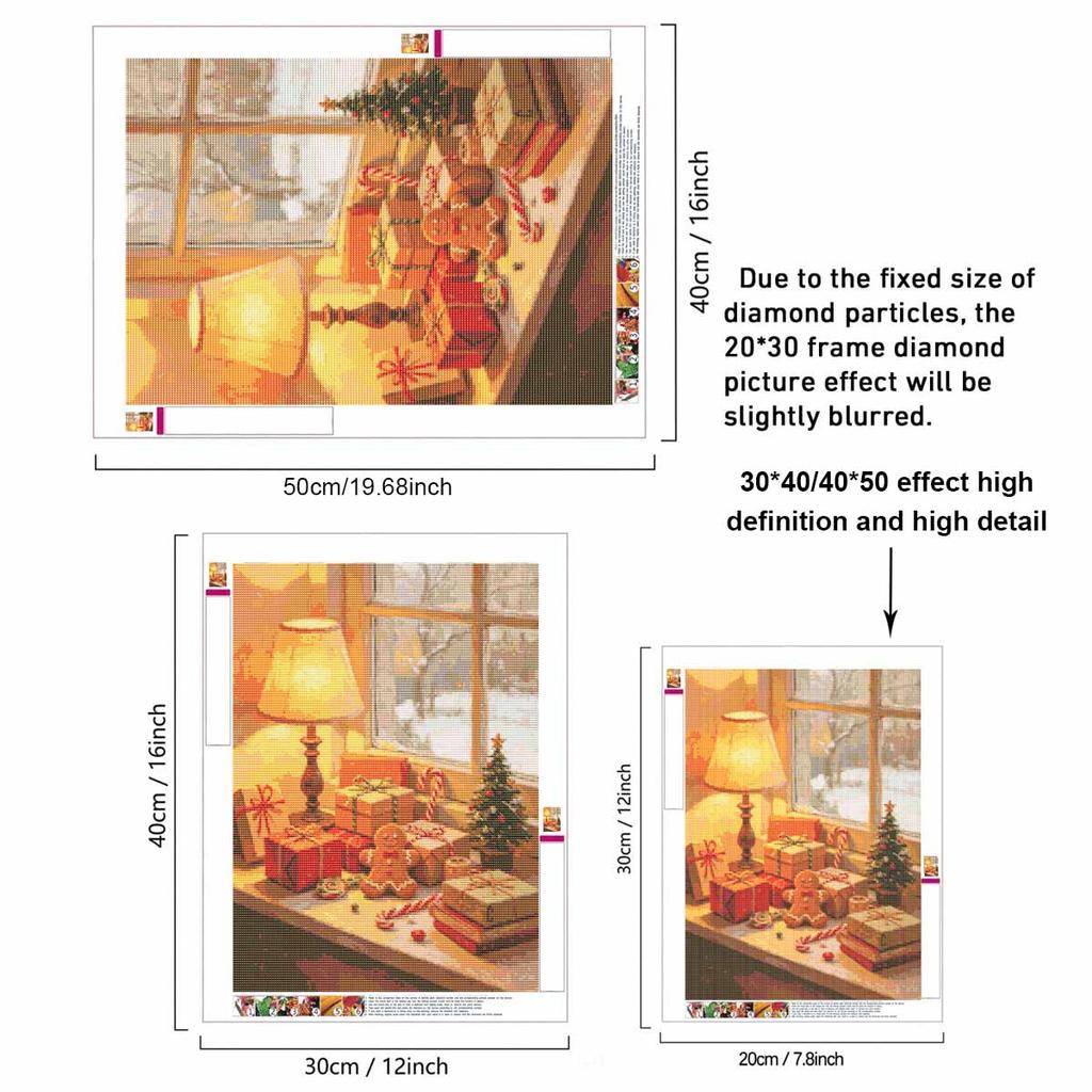 DIY Diamond Painting Kit Christmas Living Room 5D Full Drill Canvas Art Relaxing Stress Relief Craft for Adults and Beginners