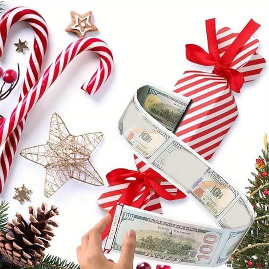 8 Pcs Candy Christmas Money Pull Pouch DIY Surprise Pull Out Money Gift Holder for Kids Adults Christmas Party Money Box for Cash Pull