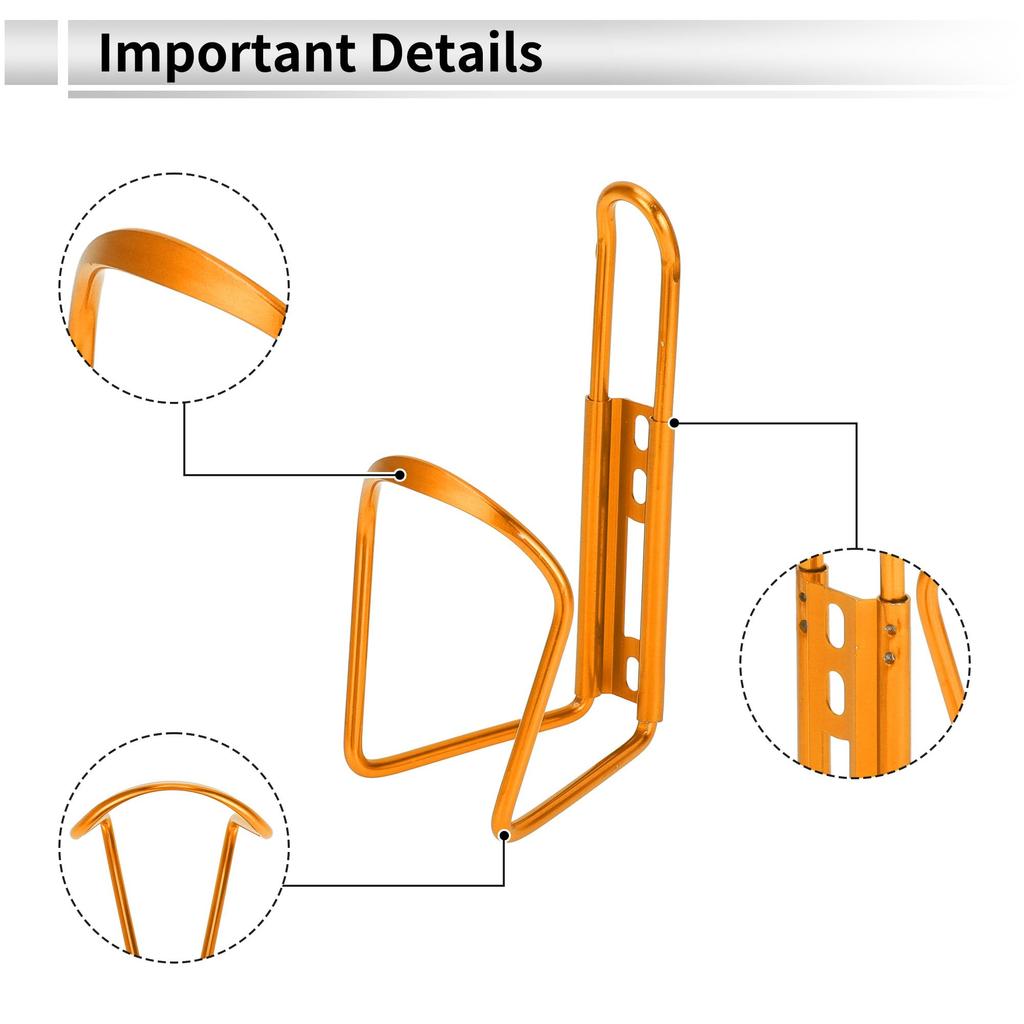RATCHROLL 1pc Universal Motorcycle Bike Drink Holder Motorbike Bicycle Bottle Cup Holder Gold Tone Aluminum Alloy
