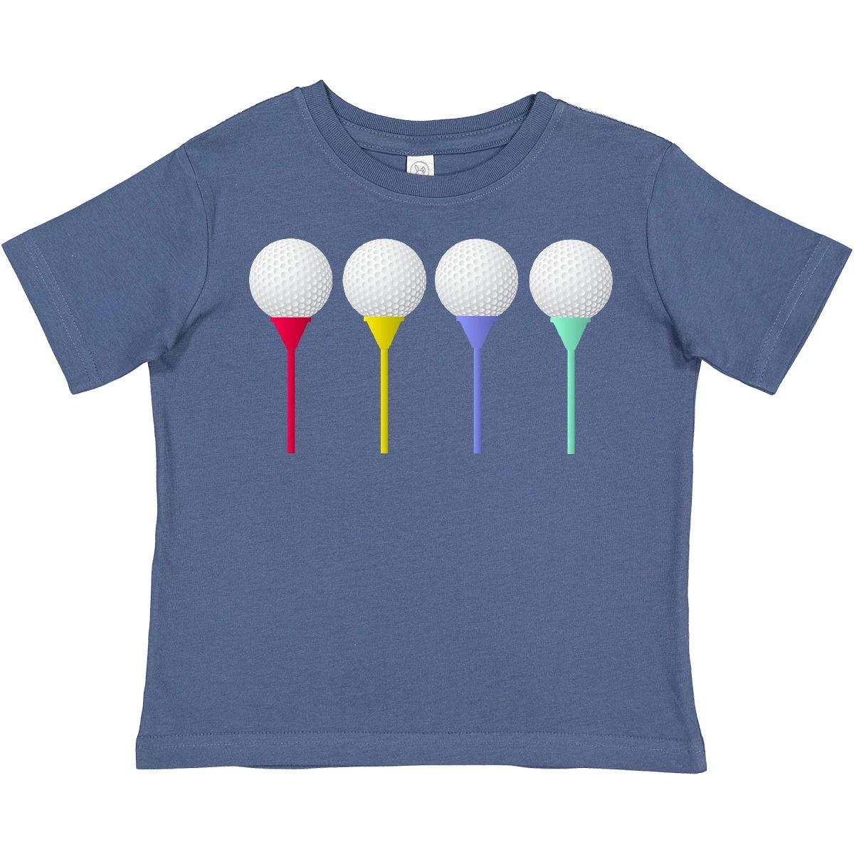 Inktastic Rainbow Golf Tees Toddler T-Shirt Golfing Sports Child Preschooler Kid 120