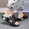 Fashion Sandals Summer Men's Outer Wear Trend Non-slip One-word Beach Sandals Casual Beach Tide Sandals and Slippers