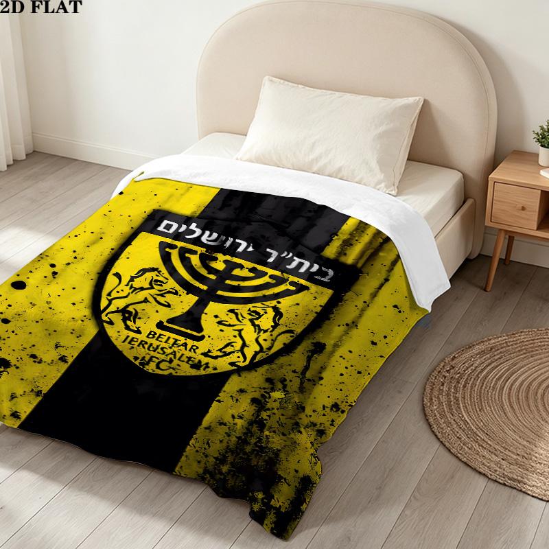 1 Stück Beitar Jerusalem FC Gemustert Flanell Decke Geeignet für Alle Jahreszeiten Für Heimdeko Wärme Und Komfort Geschenke Feiertagsgeschenk