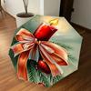 1 Stück WeihnachtskerzeAutomatischer Öffnungs-/Schließschirm mit Windschutz, stabiles 8-Speichen-Dach, langlebige Speichen, modisches Design, Outdoor-Accessoire, lustiges Muster,
