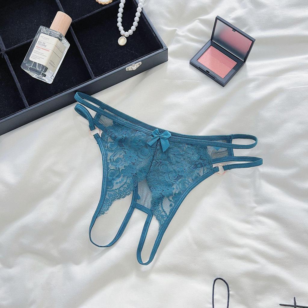 Tanga Desgarrable de Encaje con Abertura en la Entrepierna Transparente - Lencería Sexy Coqueta T-back