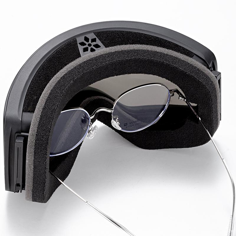 OPOLLY Magnetic Cylindrical Ski Goggles for Off-road Motorcycle Helmets, Double-layer Anti-fog, Suitable for Nearsighted Individuals