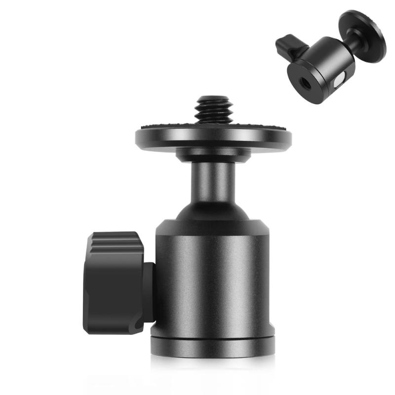 

Durability Swivels Mount Ball Head Adapter 1/4in Female to 1/4in Male Thread 360°Ratation,90°Tilt Adjustment for Photography