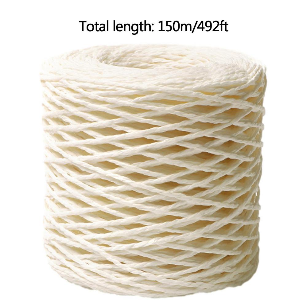 150m/roll Raffia Ribbon Yards Raffia Yarn For Crocheting Knit Wire Natural Color Matte Texture Raffia Paper Ribbons DIY Handmade