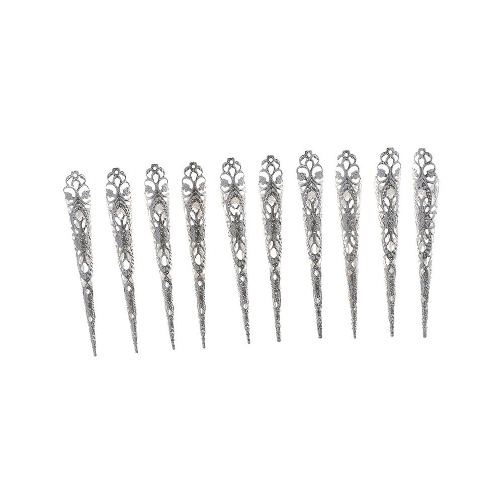 Antique Style Costume Knuckle Rings Belly Dance Accessories Nail Rings Set Finger Tip Protection