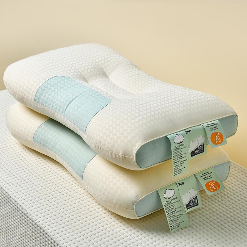 Class A Knitted Cloud Pillow: Super Soft, Resilient, Neck-Support Massage Pair 800g Low Pillow