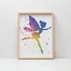 Poster Fairytale Fairy In Rainbow Colors Poster Fairytale Fairy In Rainbow Colors, 50X70 Cm, Frameless, Premium Canvas On Stretcher