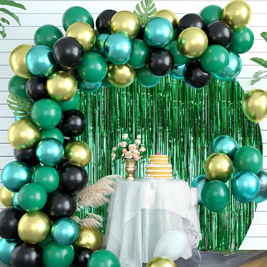 Confezione da 4 3,28 X 8,2 piedi Tenda a Frange in Lamina di Tinsel Verde e Rosa Coriandoli Scintillanti Sfondo Decorazione per Feste a Tema Wicked