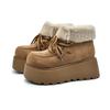 Retro short tube thick-soled snow boots women's winter new 2025 fleece thickened and heightened new thermal cotton shoes
