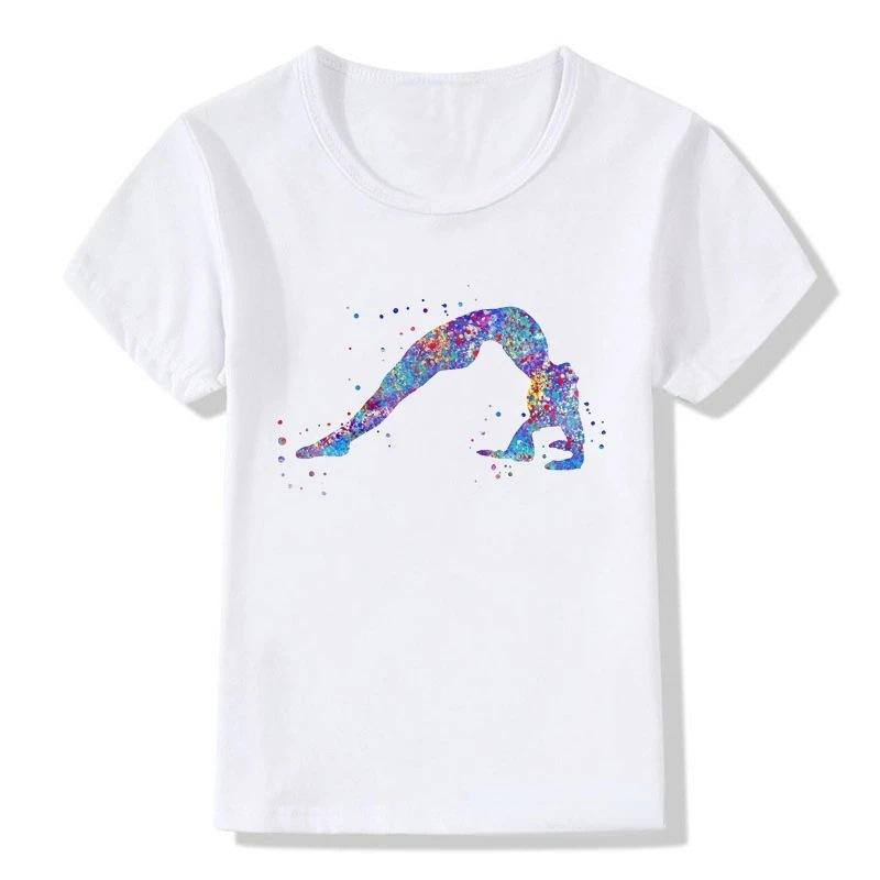 Boys T-shirt Girls Kids Rhythmic Gymnastics Printed T-shirt Modal Clothing Short Sleeves Boys Clothes