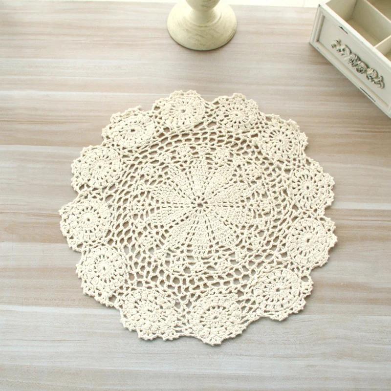 Modern Cotton Placemat Cup Coaster Mug Kitchen Christmas Dinner Table Place Mat Cloth Lace Crochet Tea Coffee Doily Drink Pad