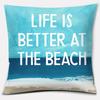 Oil Painting Beach Series Pillow Gift Home Office Decoration  Bedroom Sofa Car Cushion Cover Case